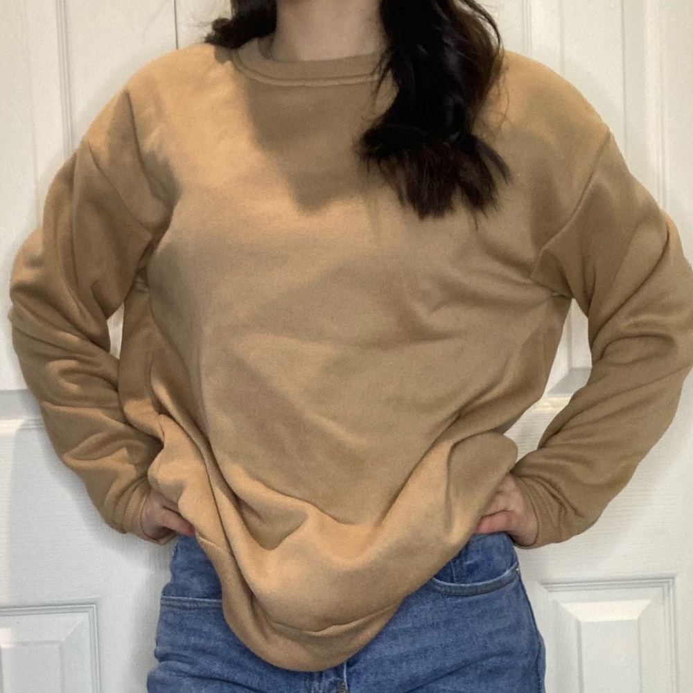 brown crew neck